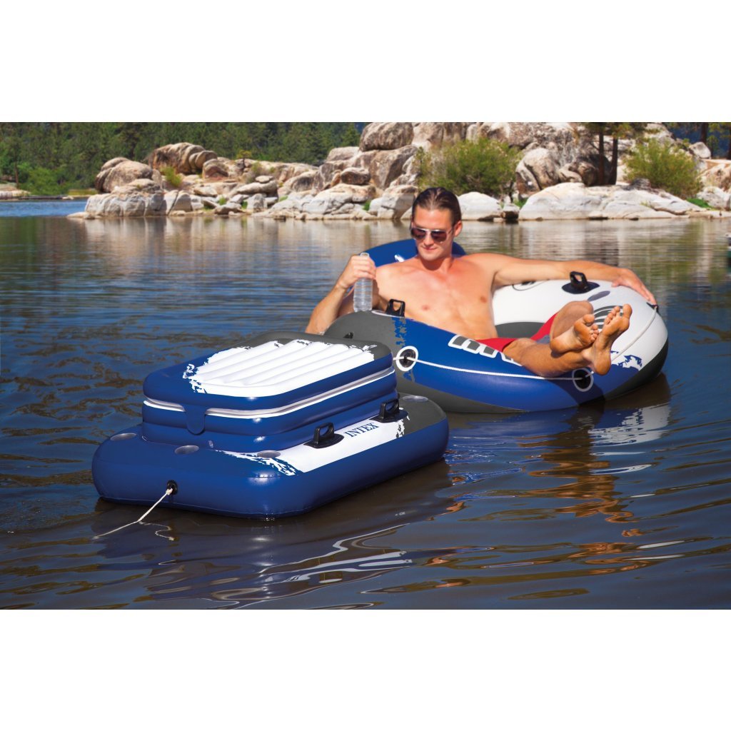 Inflatable cool box with bottle holders