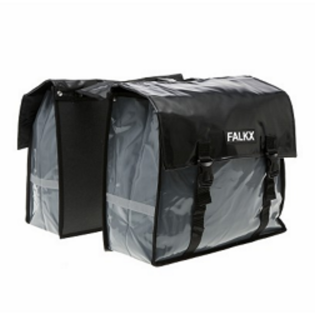Bolso de bicicleta doble falkx bisonil 40 litros gris negro