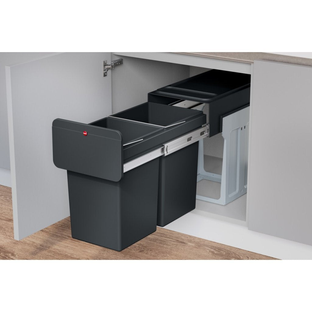 Hailo Hailo 0310-100 Ecoline Design L built-in waste biner 2x14l black