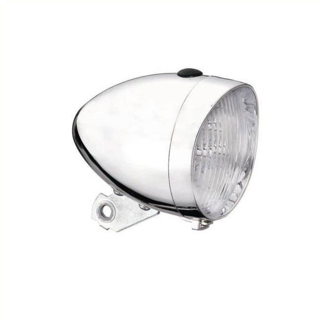 Headlight LED. incl. Battery silver 3 LEDs (workshop packaging)