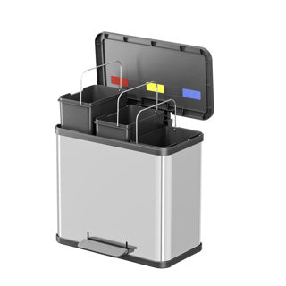 Hailo 0633-200 Öko trio pluss L Pedal Bin 3x9l rustfritt stål svart