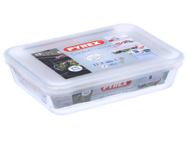Pyrex kok fryse bakerier 19 x 14 cm med klamlokk