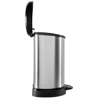Hurver Pedal Bin Decobin Ovaal 15l Silber