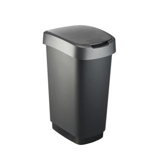 Rotho twist afvalbak 50l zwart