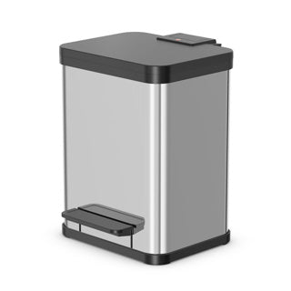 Hailo Oko Duo Plus M Pedal Bucket 2x9L Rustfrit stål sort