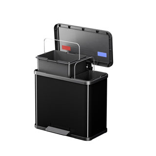 Hailo Öko duo plus pedal bin 17x9l black