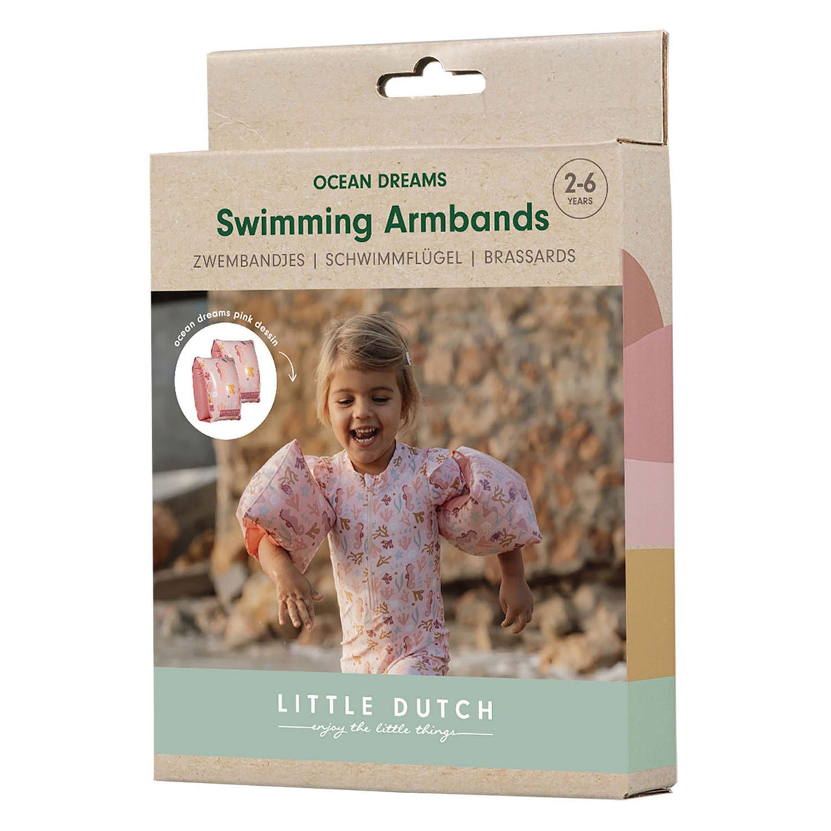 Little Dutch Ocean Dreams Swimming Pinks Pink, 2-6 years old