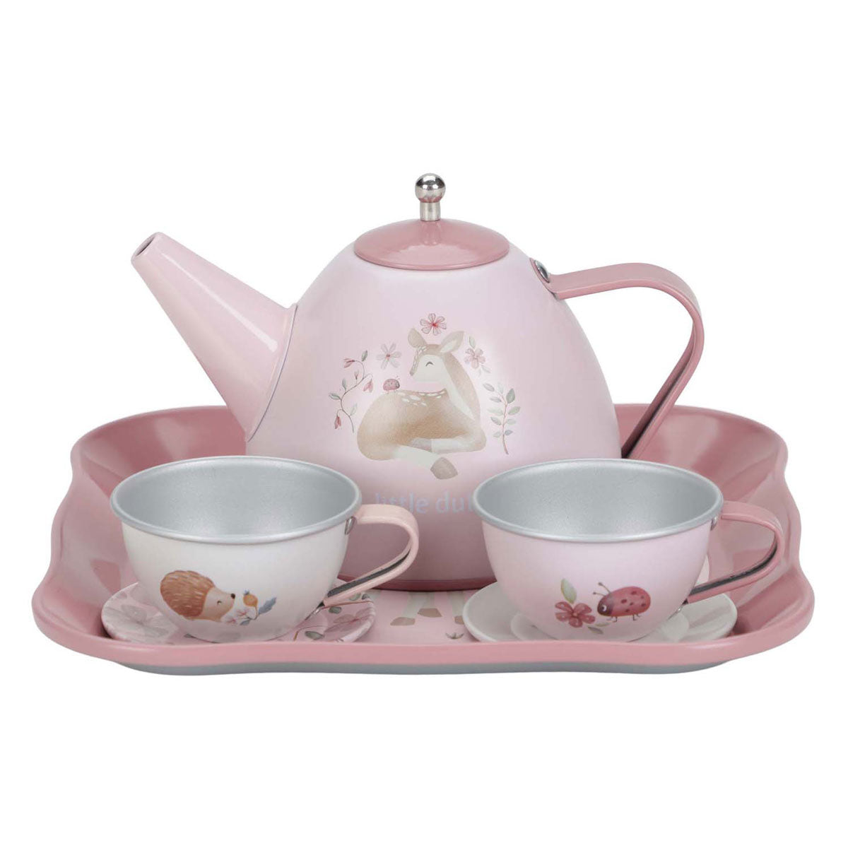 Little Dutch Fairy Garden Pewter tea set in suitcase