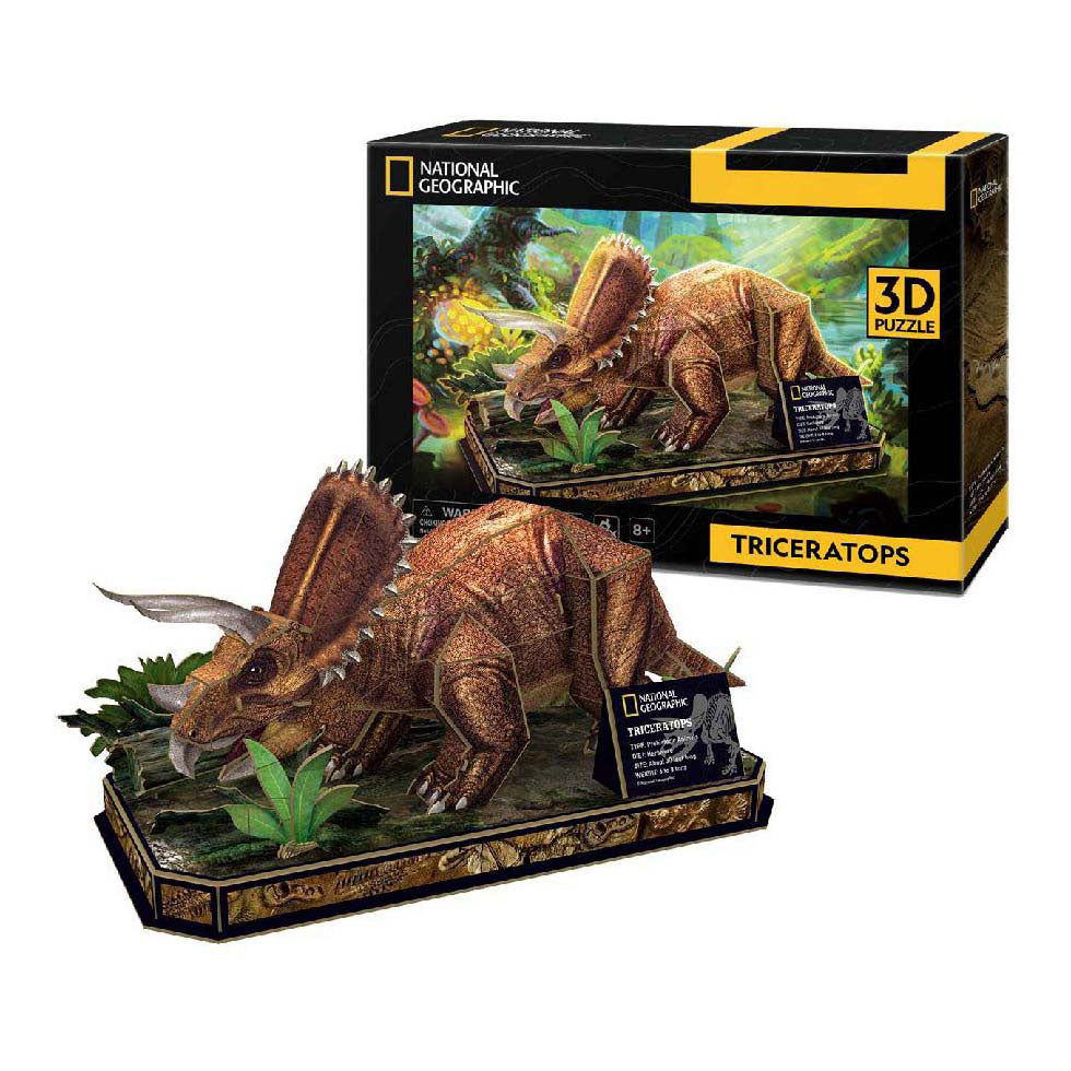 Puzzle 3d puzzle cubique National Geographic Triceratops