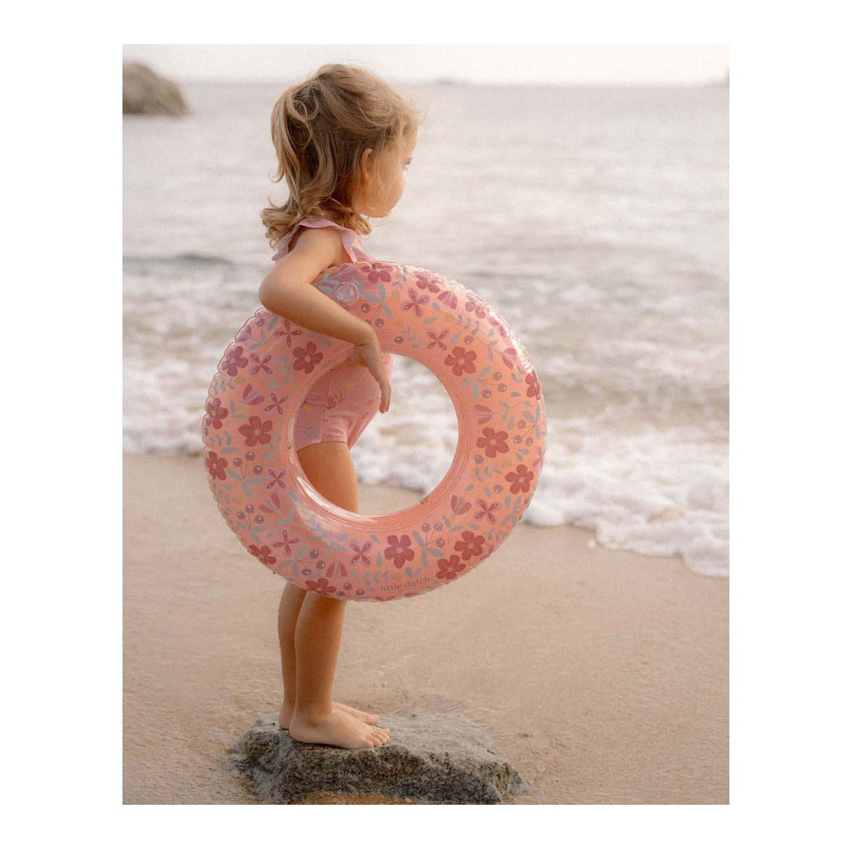 Kleng hollännesch rosa Blummen Schwammking Ring, 50cm