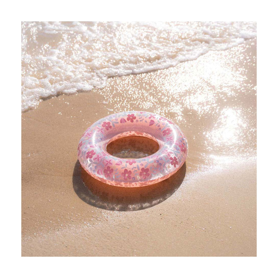 Kleng hollännesch rosa Blummen Schwammking Ring, 50cm