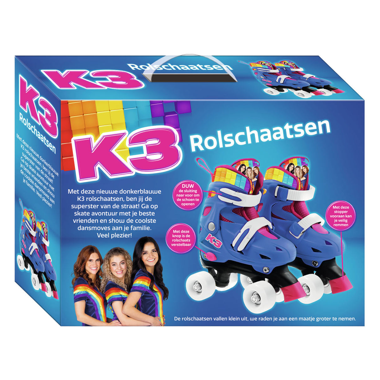 Studio 100 K3 roller skating rainbow, size 30-33
