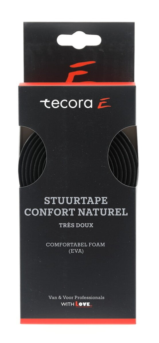 Tecora stuurlint confort naturel ø2.5 x 30mm 1.8m - zwart (2 stuks)