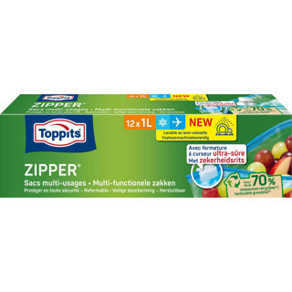 Toppits Zipper Multi-functional bags 1L 12 pieces