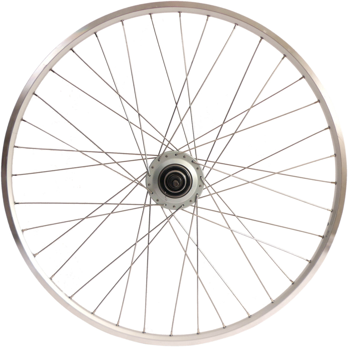 Shimano baghjul 28 tommer Nexus 8 Hub (sølv) - Zac19 Rim (sølv) med rustfrit stål eger - til skivebrems