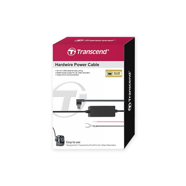 Transzend TS-DPK2 DrivePro Hardwire-Stromkabel, Mini-USB-Micro-USB, 4M, Schwarz