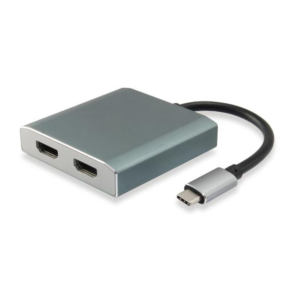 Opremite 133464 USB tipa C do 2x HDMI Adapter, 2160p@30 Hz, USB3.1 Gen1, siva