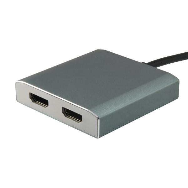 Opremite 133464 USB tipa C do 2x HDMI Adapter, 2160p@30 Hz, USB3.1 Gen1, siva
