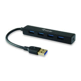 Equip 128953, Hub USB de 4 puertos, USB 3.2 Gen 1 Tipo-A, 5000 Mbits, Negro