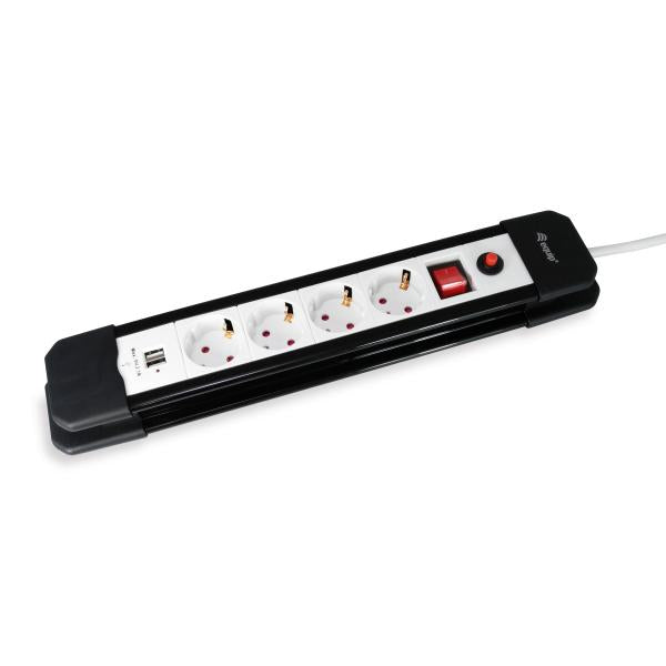 Opremite 245553 4-Outlet Power Tran z 2x USB, 4x AC Outlet (S) v zaprtih prostorih, tip F, 1,5 mm², 1,5 m