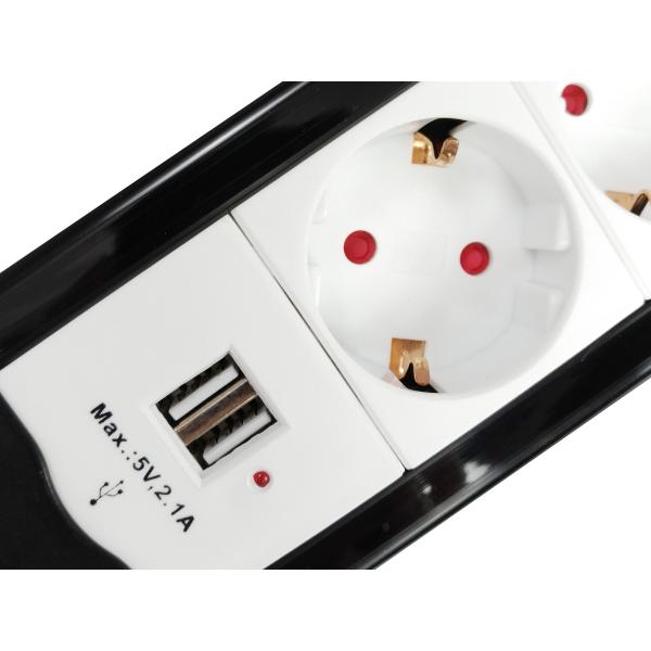 Opremite 245553 4-Outlet Power Tran z 2x USB, 4x AC Outlet (S) v zaprtih prostorih, tip F, 1,5 mm², 1,5 m