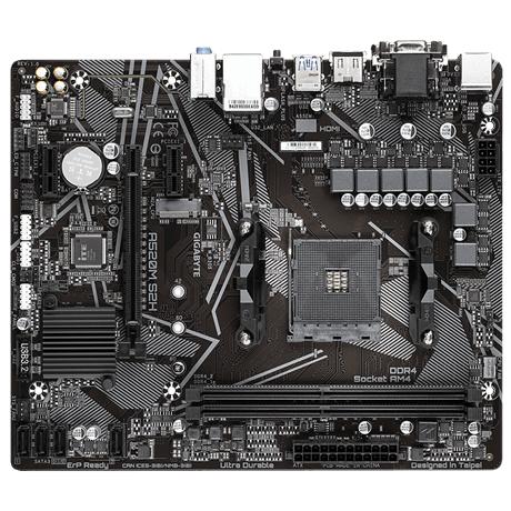 Gigabyte A520M S2H, MATX, AMD, AM4, A520, Ryzen 3 3a Gen, 64 GB, 2x Dimm DDR4, 5000 MHz, USB3.1, M.2