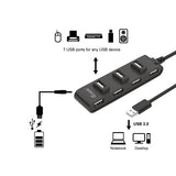 Utrusta 128957 7-port USB 2.0-nav, USB 2.0, USB 2.0, 480 Mbit S, svart