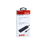 Utrusta 128957 7-port USB 2.0-nav, USB 2.0, USB 2.0, 480 Mbit S, svart