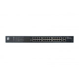Levelone Gep-2821 28-Port Gigabit Poe Switch, 24x Poe Outputs, 2x Gigabit RJ45, 2x Gigabit SFP, 1h