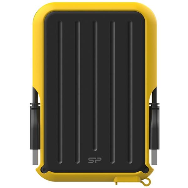 Silicon Power SP010TBPHD66SS3Y Armor A66 Portable HDD, 1 TB, USB3.2 Gen 1, Yellow, Certificate