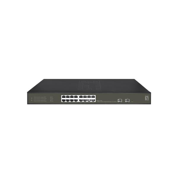 Levelone GES-2118P Hilbert 18-Port Gigabit Poe Smart Lite Managed L2 Switch, 16x Poe, 230W, 2x SFP