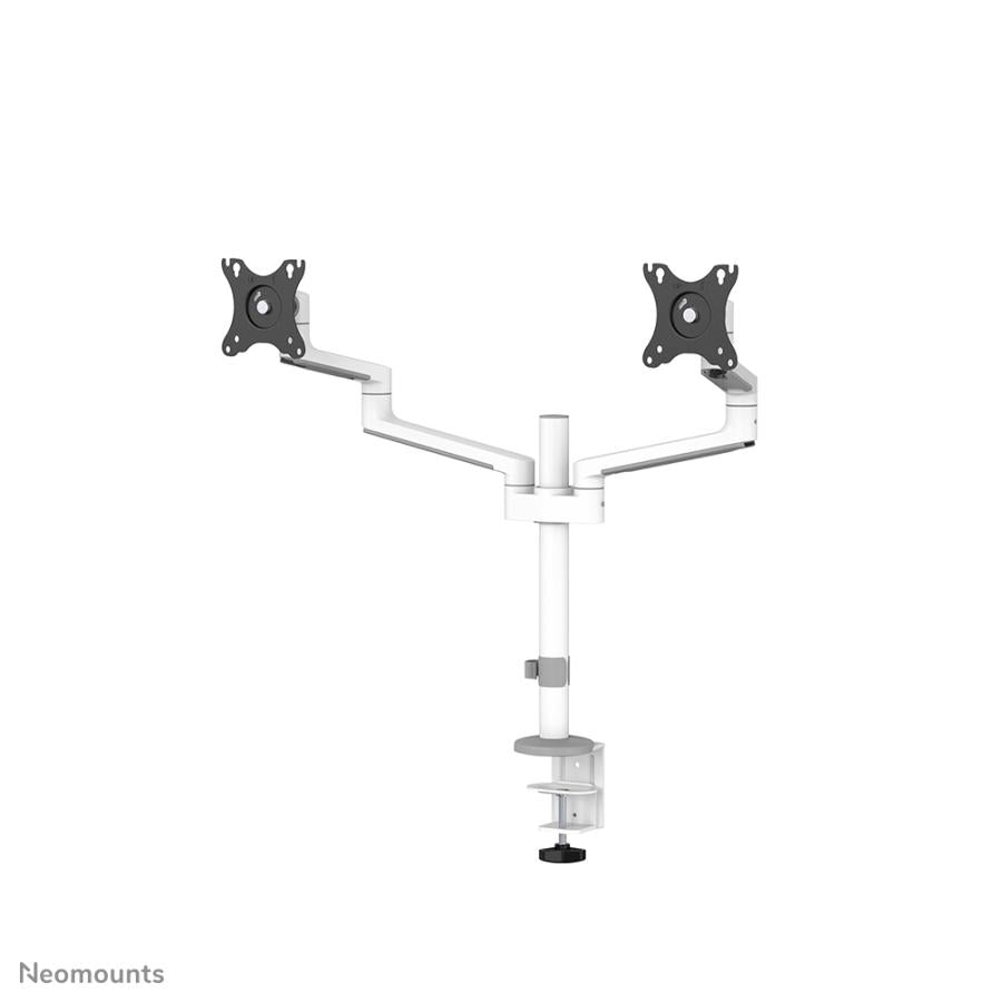 Neomounts ds60-425wh2 desk-mount, 2x 27 inch 8kg, tilt rotate swivel, 100x100 mm, white
