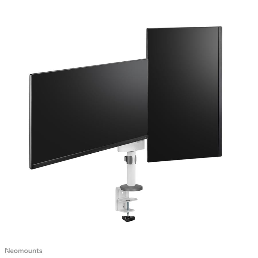 Neomounts ds60-425wh2 desk-mount, 2x 27 inch 8kg, tilt rotate swivel, 100x100 mm, white