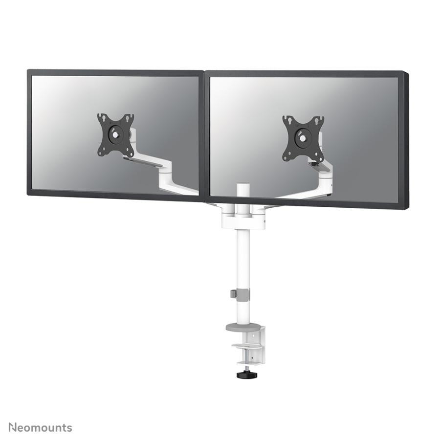 Neomounts ds60-425wh2 desk-mount, 2x 27 inch 8kg, tilt rotate swivel, 100x100 mm, white