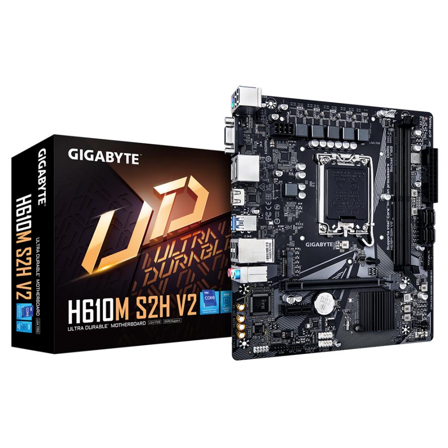 Gigabyte H610M S2H V2 H610M S2H V2 , Intel, LGA1700, DDR5 (5600 MHz) GBE LAN, M.2, USB3.2 Gen 1 1