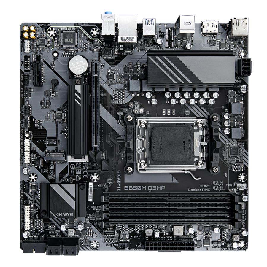Gigabyte B650m D3HP B650M D3HP, AMD AM5, Ryzen 7000, DDR5 7600 MHz, PCIe 4.0, 2,5 gbe LAN