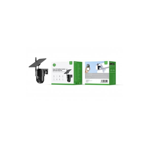 WOX R4250 Smart 4G Outdoor PTZ Camera with Solar Panel Kit, 2MP, 1920x1080p, 4G LTE-FDD, Black