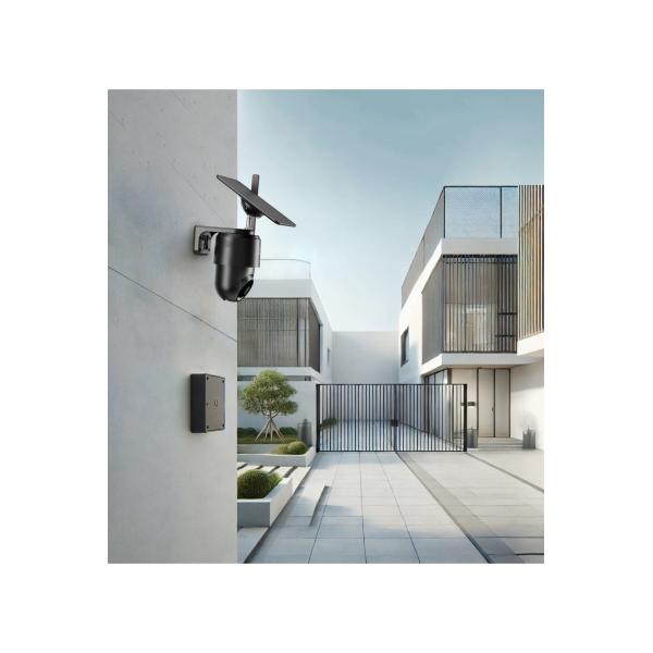 WOX R4250 Smart 4G Outdoor PTZ Camera with Solar Panel Kit, 2MP, 1920x1080p, 4G LTE-FDD, Black