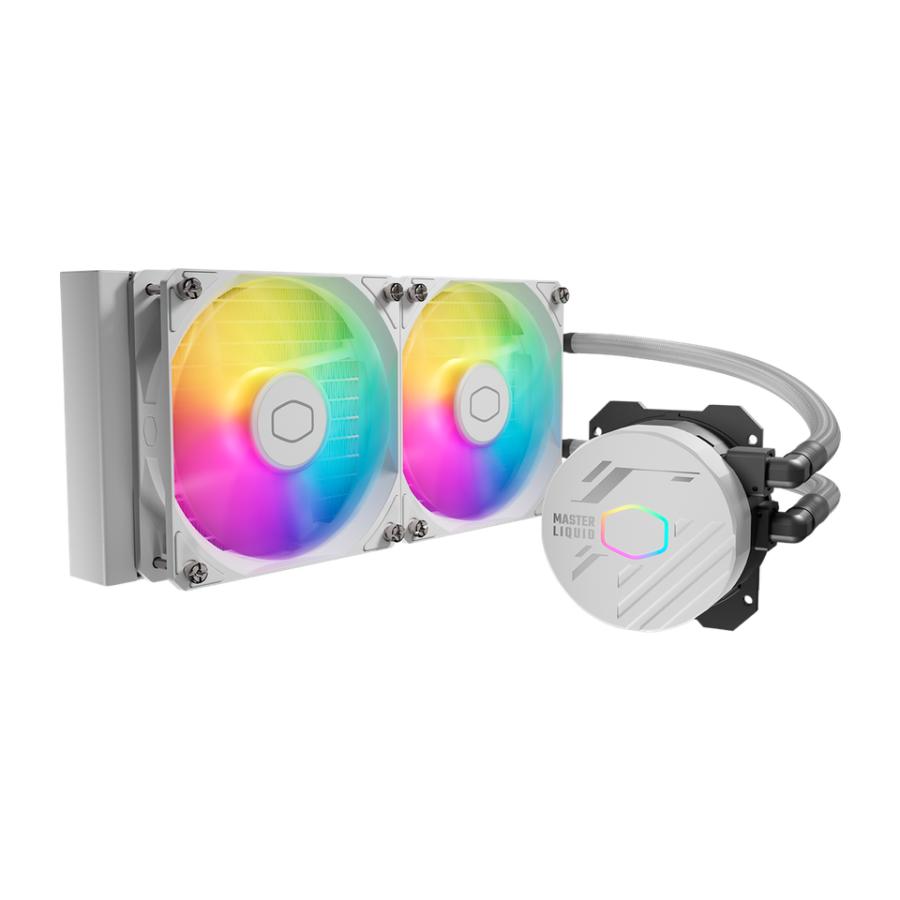 Cooler master mlw-d24m-a18pa-rw masterliquid 240 core ii argb white, 2x 120mm argb, 4-pin pwm
