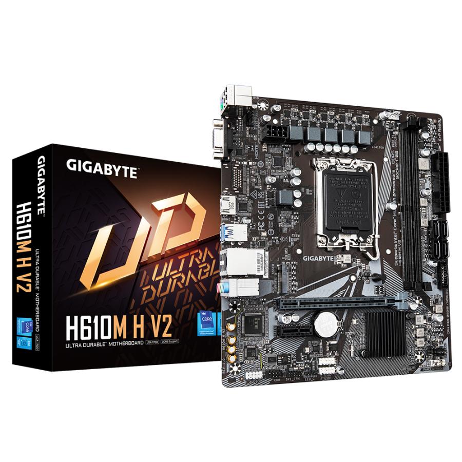 Gigabyte H610M H V2 H610M H V2, MATX, Intel LGA1700, DDR5 5600MHz, M.2, GBE LAN, USB 3.2