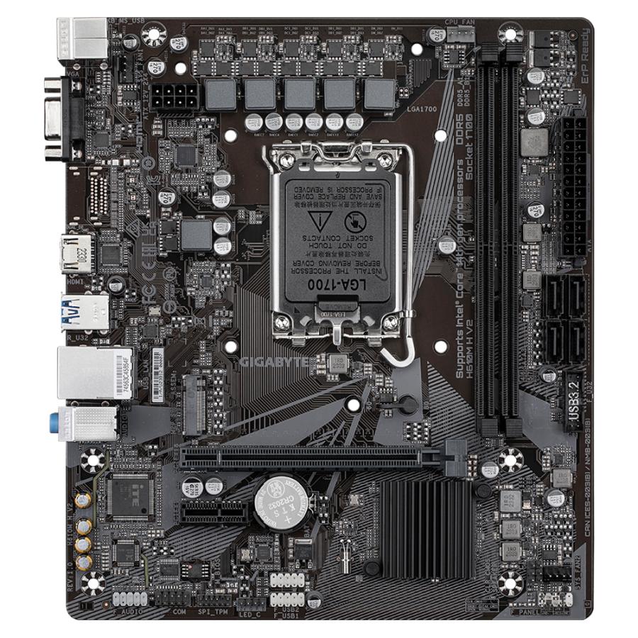 Gigabyte H610M H V2 H610M H V2, MATX, Intel LGA1700, DDR5 5600MHz, M.2, GBE LAN, USB 3.2