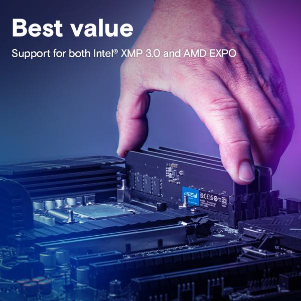 Crucial ct8g56c46u5 dimm, 8 gb, ddr5 5600 mhz, pc5-44800, unbuffered