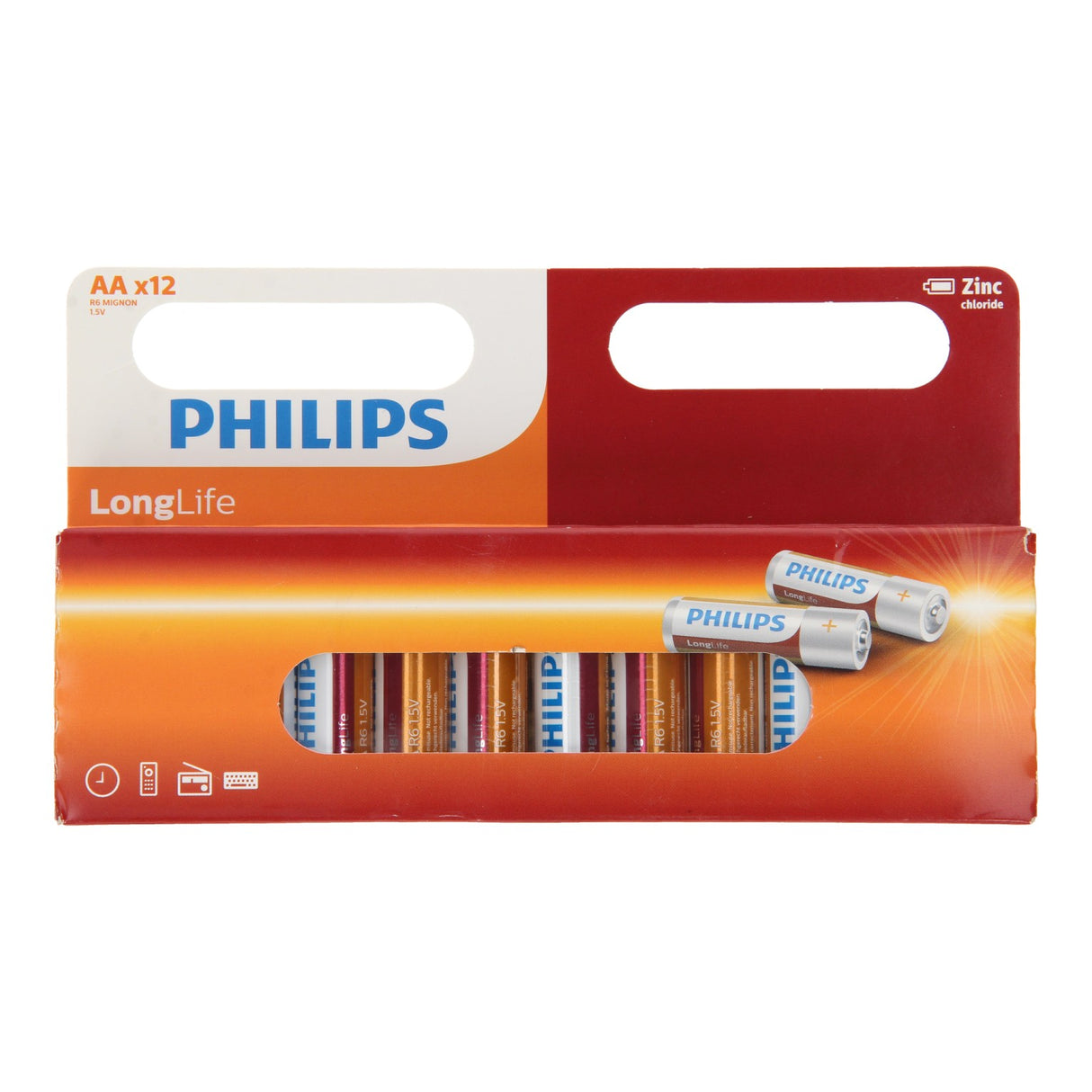 Philips LongLife Battery Zink AA R6, 12st.
