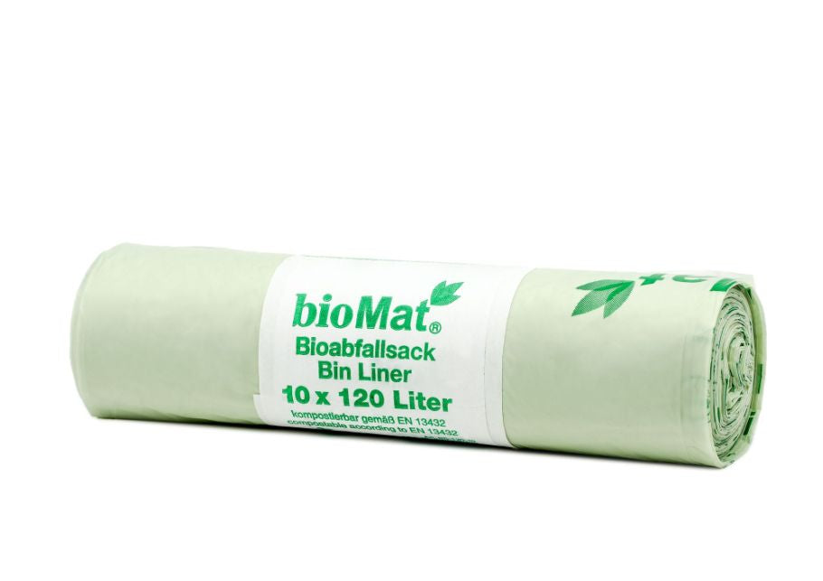 Sacchetti di immondizia compostabili a biomat 120L 10 pezzi.
