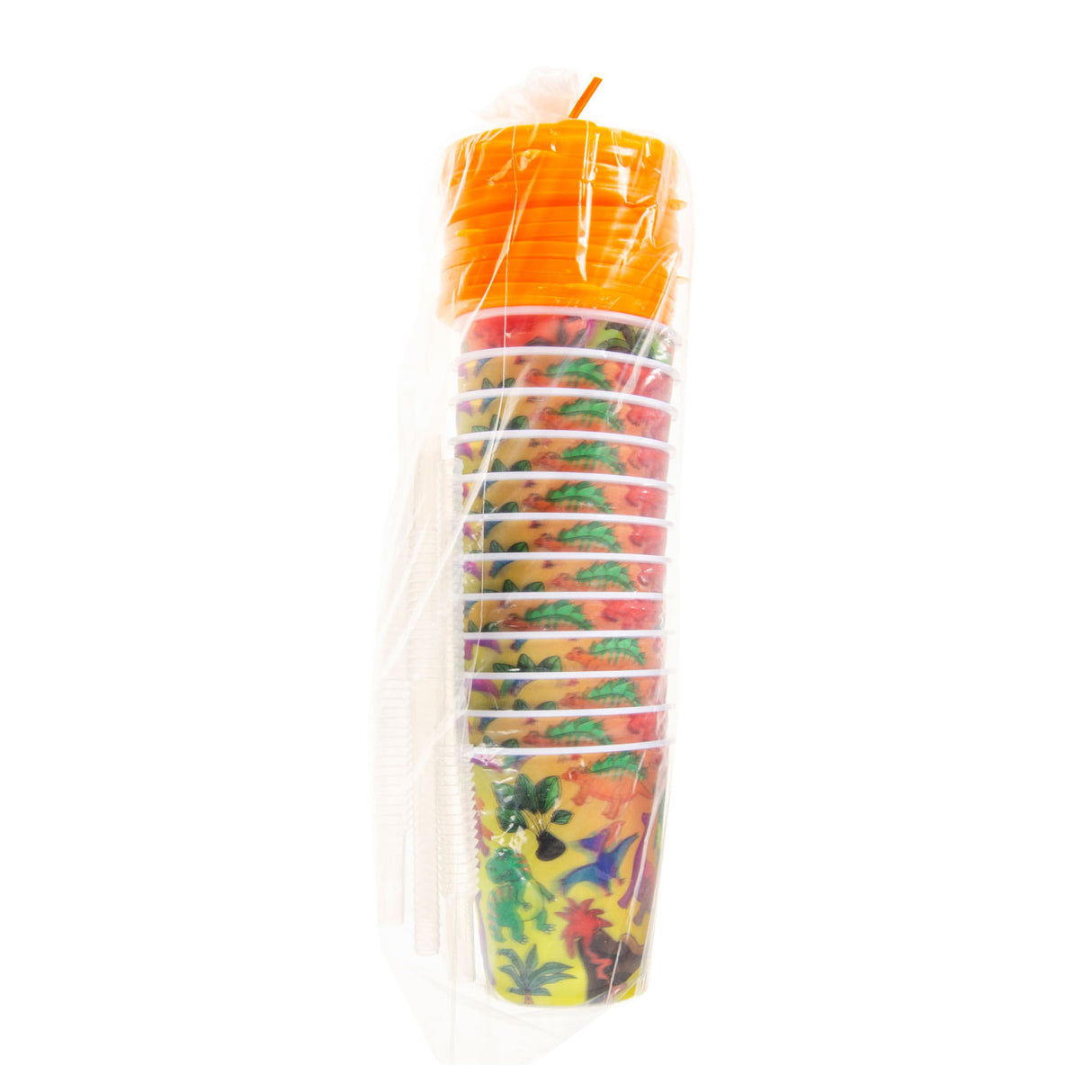 LG imports cup with lid and straw dinosaur, 12st.