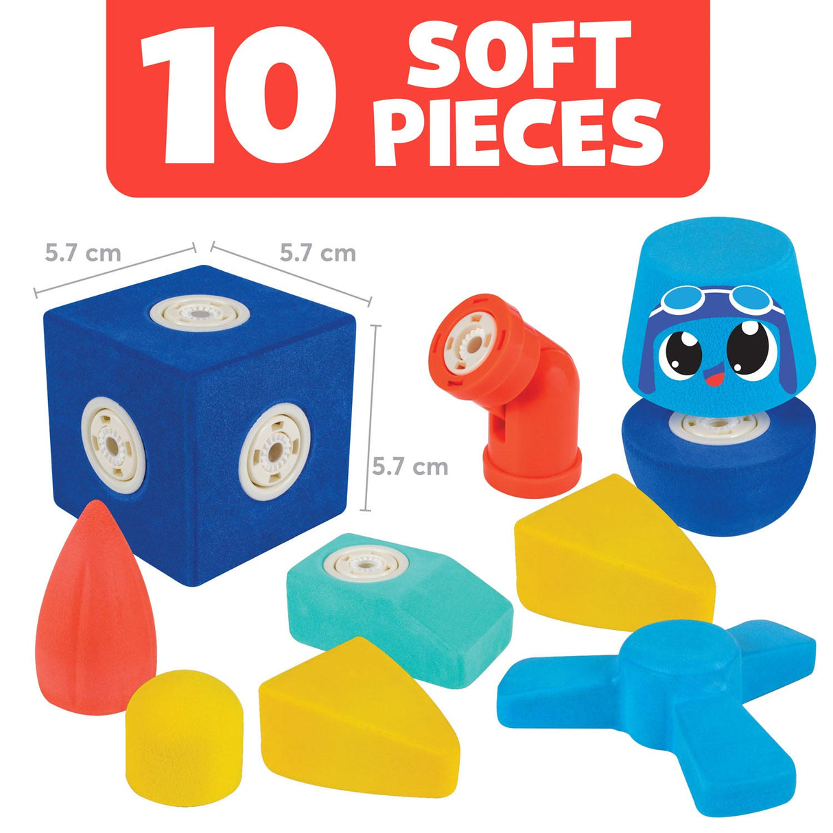 Blockaroo magnetic foam blocks plane box, 10dlg.