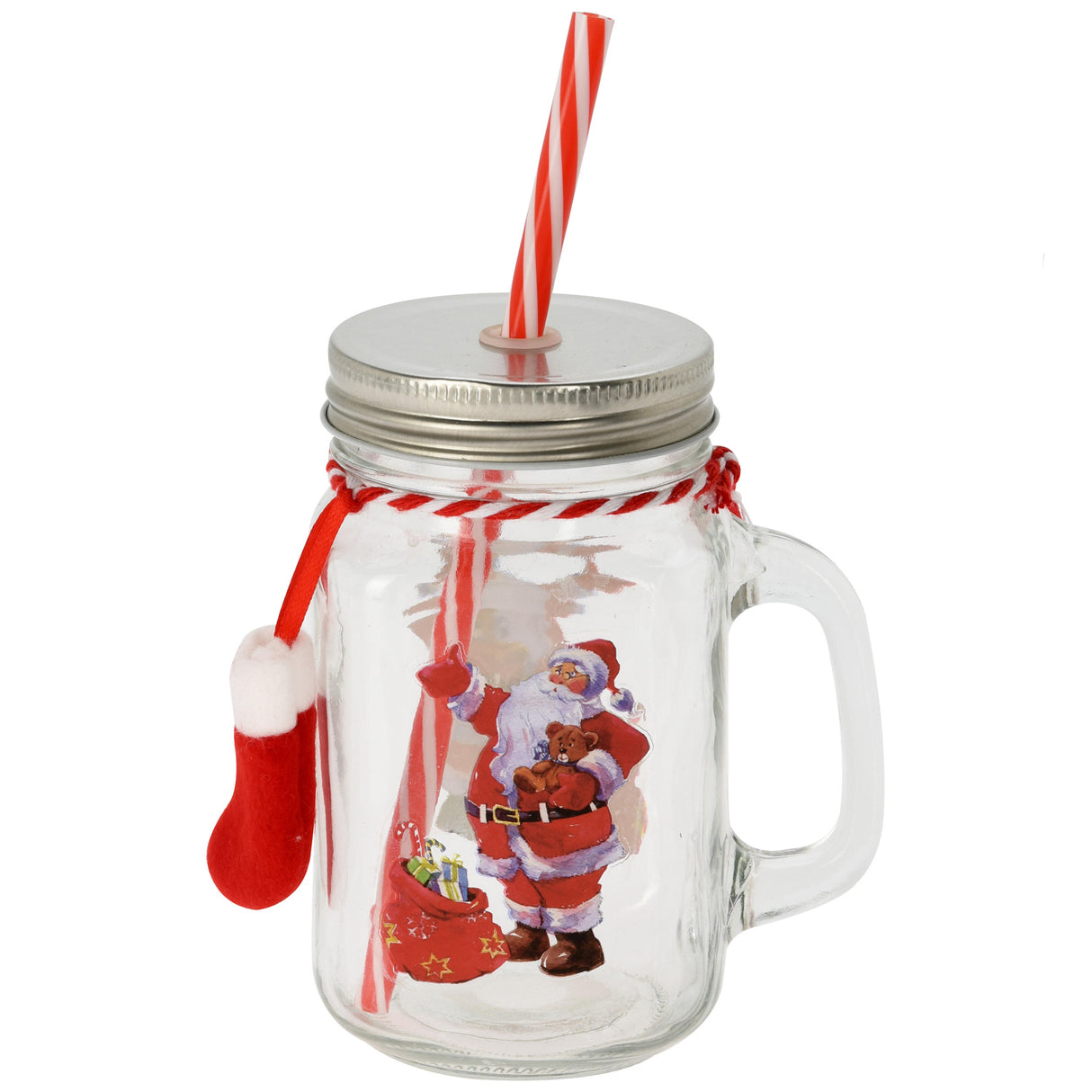 Pití skleněných Vánoc s rukojetí 450 ml, 12st.