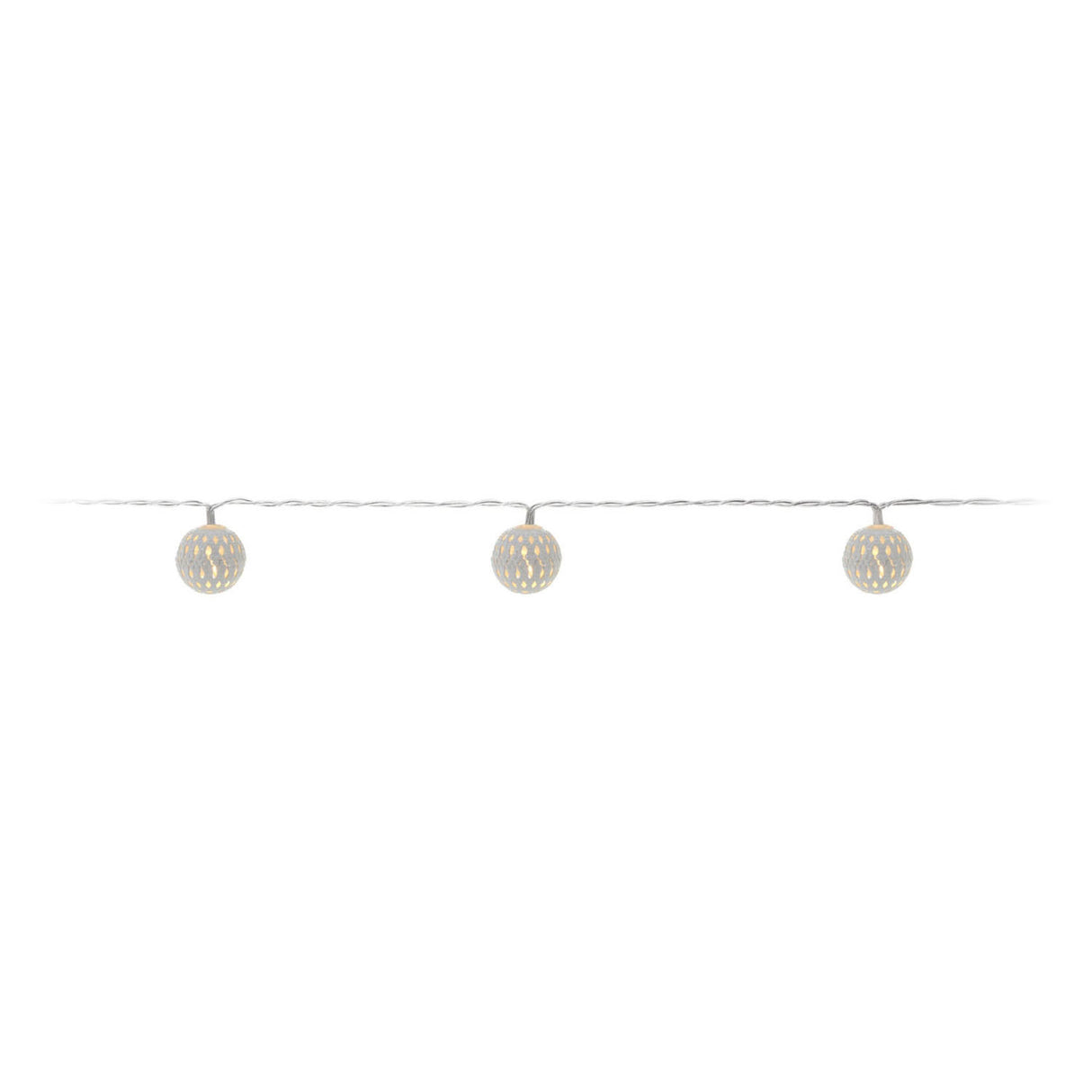 Light cord with metal balls, 100 cm - white