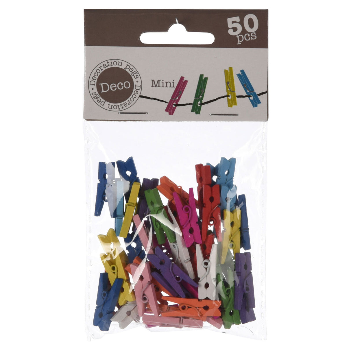 Mini Ubrania Pegs Wood, 50..