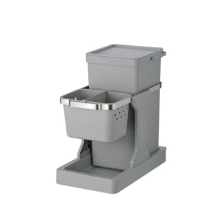 Eko afvalemmer 20+4l grijs deco inbouw